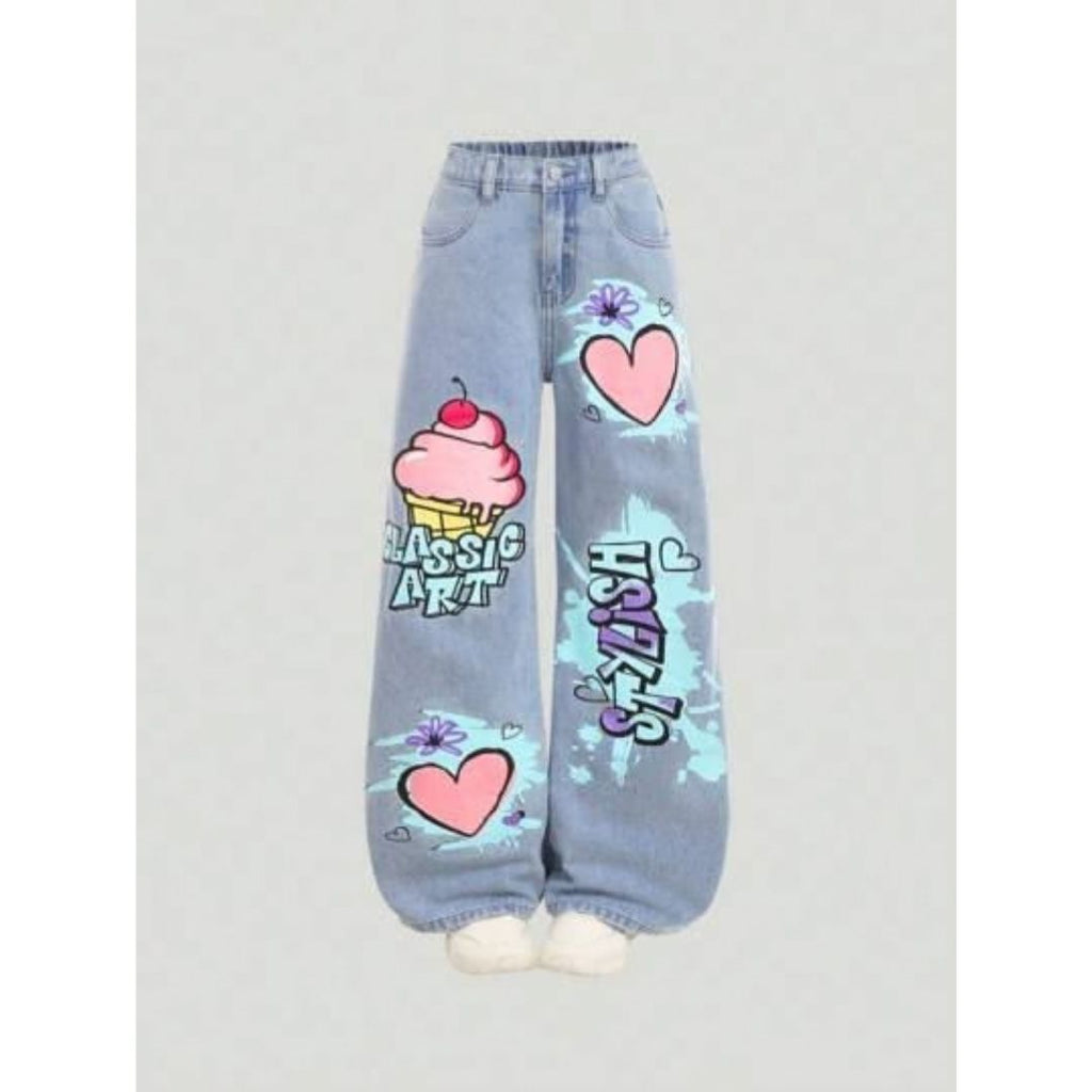 DTF Heat Transfer Jeans Design 007