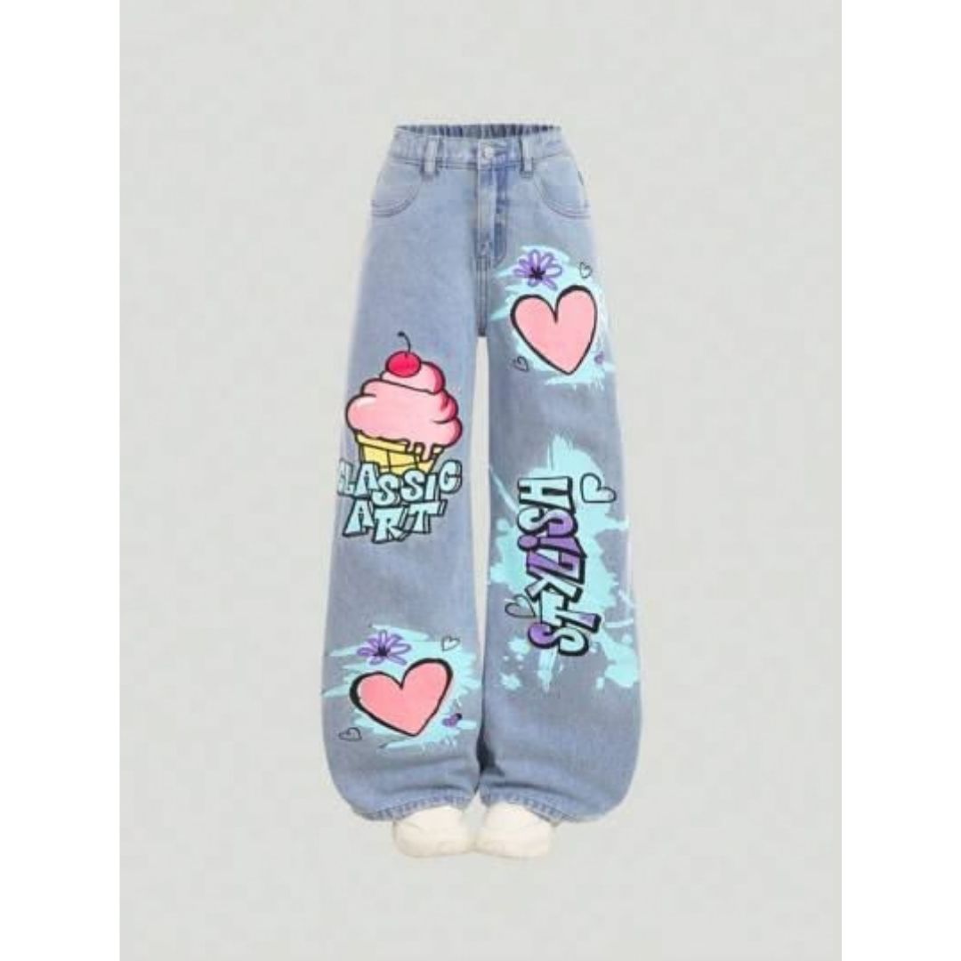DTF Heat Transfer Jeans Design 007