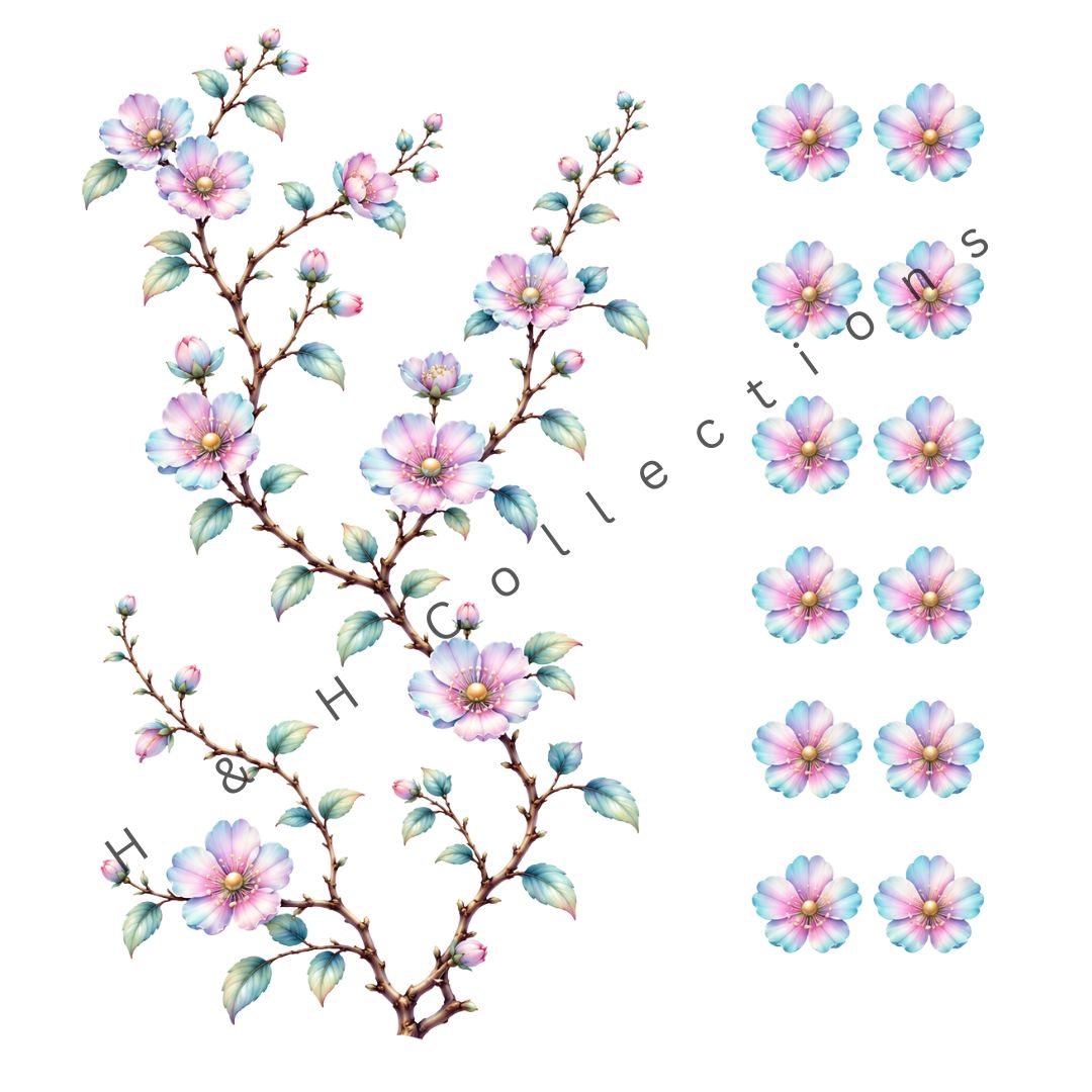 DTF Heat Transfer Embroidered Look Set 036