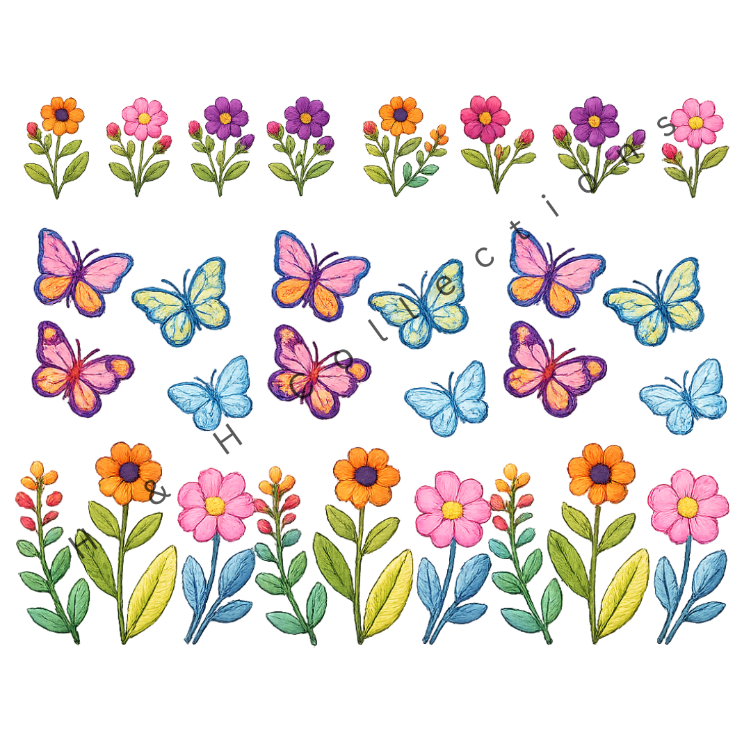DTF Heat Transfer Embroidered Look Set 025