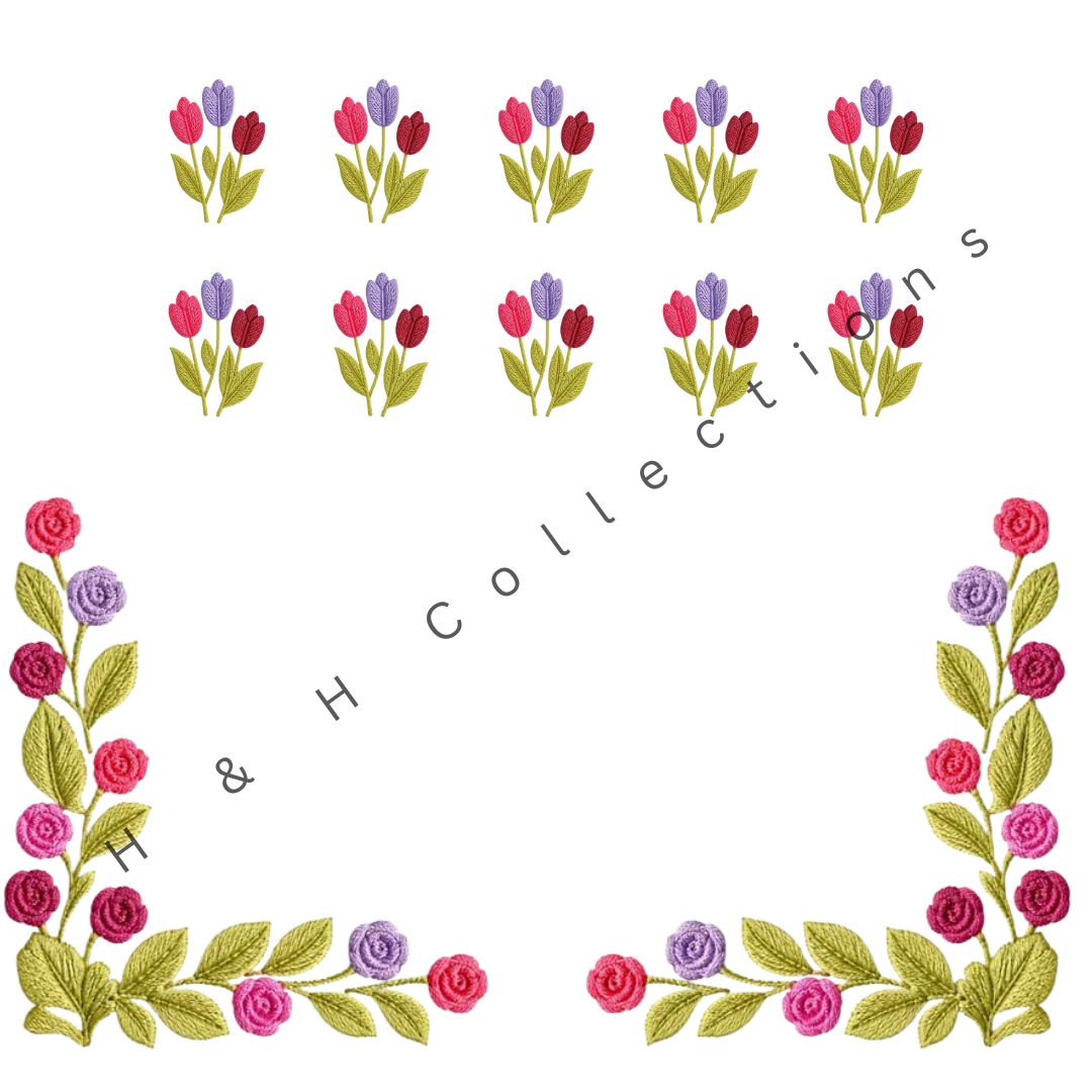 Embroidered Look Daman & Bunches 002